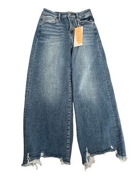 Risen Women’s 1/25 Wide Leg Jeans RDP5776 High Rise Stretch NWT